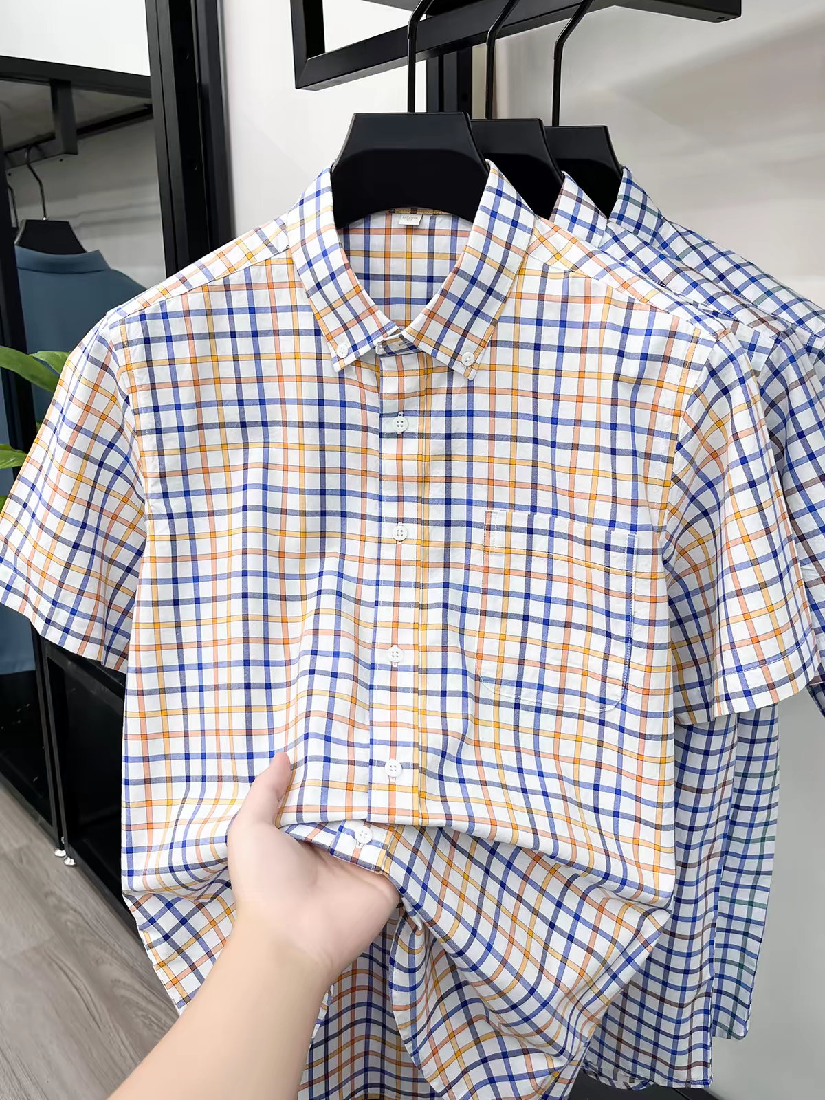 Executive Multicolor Checkered Short Sleeve Shirt
